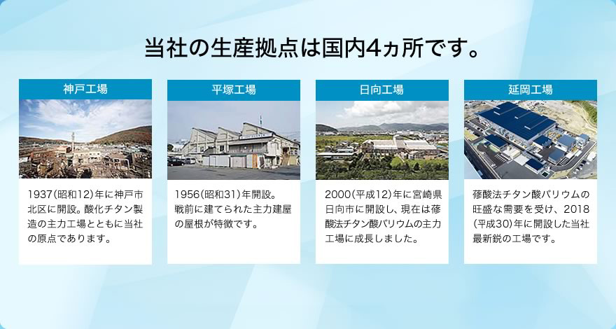 当社の生産拠点は国内3カ所です。